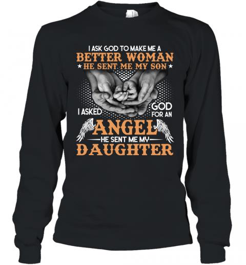Funny Mom God Send Me Son And Daughter Long Sleeve 1 » Cool Gifts for You - Mfamilygift Funny Mom God Send Me Son And Daughter Long Sleeve 1