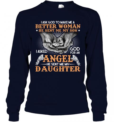 Funny Mom God Send Me Son And Daughter Long Sleeve 2 » Cool Gifts for You - Mfamilygift Funny Mom God Send Me Son And Daughter Long Sleeve 2