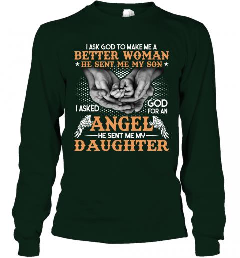 Funny Mom God Send Me Son And Daughter Long Sleeve 3 » Cool Gifts for You - Mfamilygift Funny Mom God Send Me Son And Daughter Long Sleeve 3