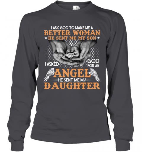 Funny Mom God Send Me Son And Daughter Long Sleeve 4 » Cool Gifts for You - Mfamilygift Funny Mom God Send Me Son And Daughter Long Sleeve 4