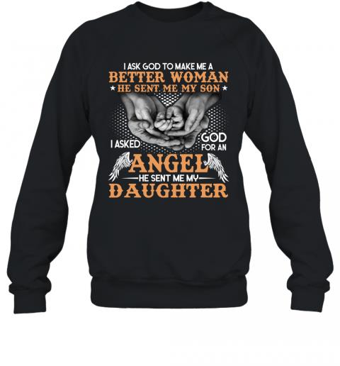 Funny Mom God Send Me Son And Daughter Sweater