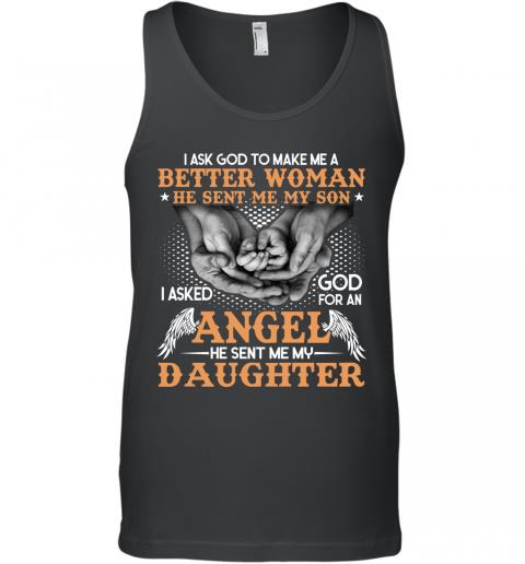 Funny Mom God Send Me Son And Daughter Tank Top 1 » Cool Gifts for You - Mfamilygift Funny Mom God Send Me Son And Daughter Tank Top 1