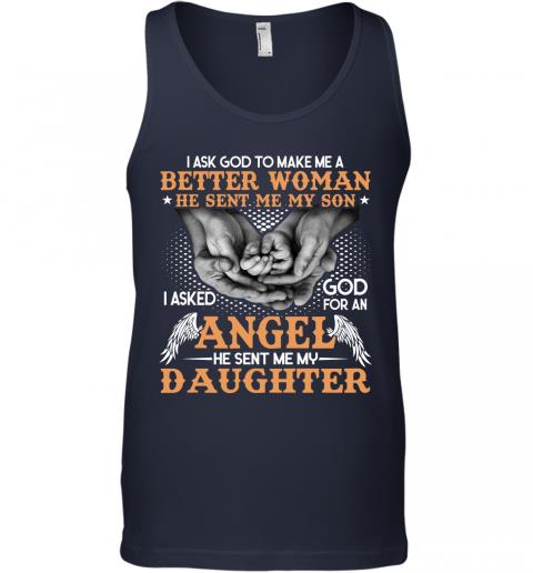 Funny Mom God Send Me Son And Daughter Tank Top 2 » Cool Gifts for You - Mfamilygift Funny Mom God Send Me Son And Daughter Tank Top 2