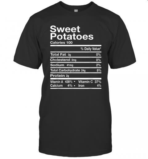 Funny Sweet Potato Nutrition Facts Thanksgiving Costume T Shirt