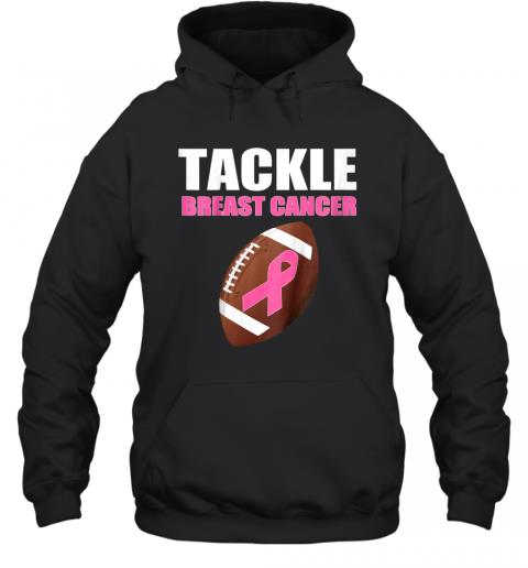 Kids Football Pink Ribbon Breast Cancer Awareness Hoodie