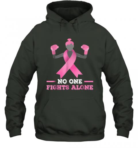 No One Fights Alone Breast Cancer Tee Fighter 2 » Cool Gifts for You - Mfamilygift No One Fights Alone Breast Cancer Tee Fighter 2