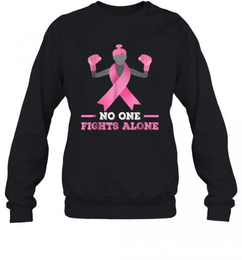No One Fights Alone T shirt Breast Cancer Tee Fighter Sweater 1 » Cool Gifts for You - Mfamilygift No One Fights Alone T shirt Breast Cancer Tee Fighter Sweater 1