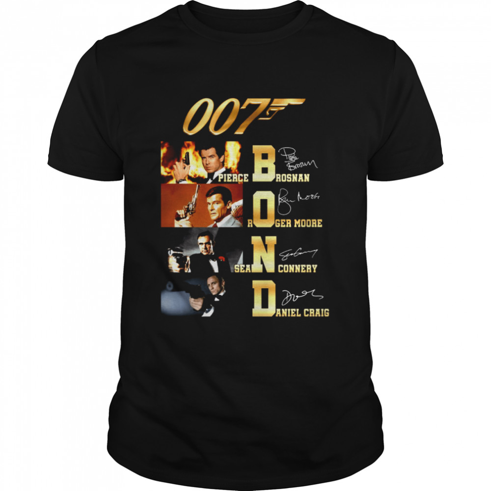 007T Bond Pierce Brosnan Roger Moore Sean Connery Daniel Craig Shirt
