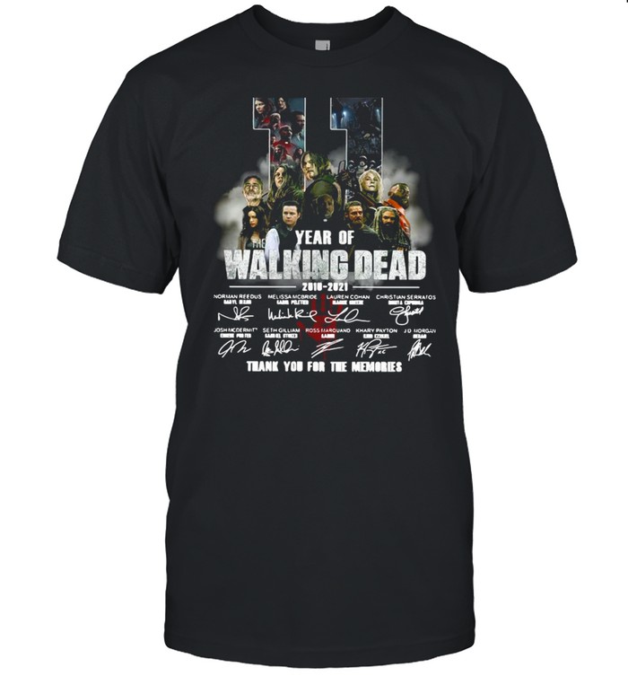 11 Years Of The Walking Dead 2018-2021 Thank You For The Memories Signatures Shirt