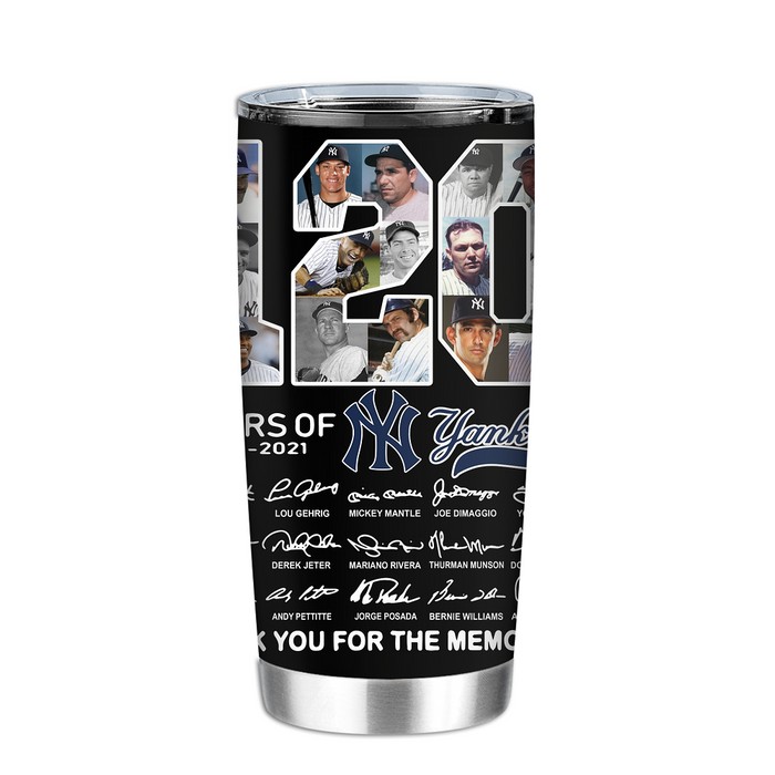 120 Years Of York Yankees Signature Thank You For The Tumbler