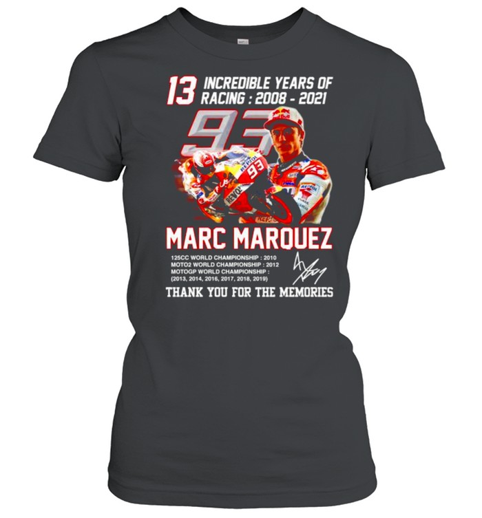 13 Incredible Years Of Racing Marc Marquez Thank You For The Memories Shirt 1 » Cool Gifts for You - Mfamilygift 13 Incredible Years Of Racing Marc Marquez Thank You For The Memories Shirt 1