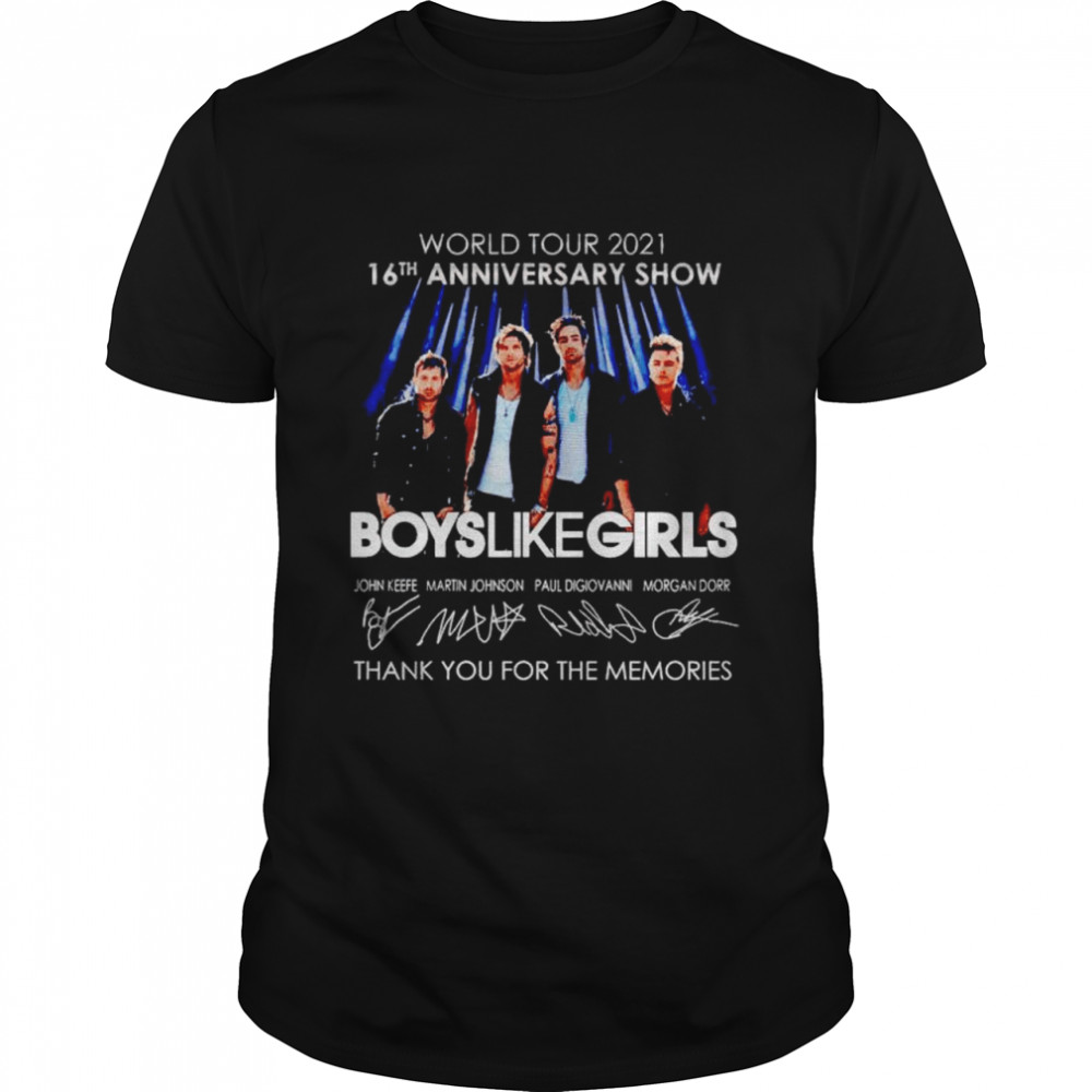 16Th Anniversary Show Boys Like Girls Thank You For The Memories Shirt