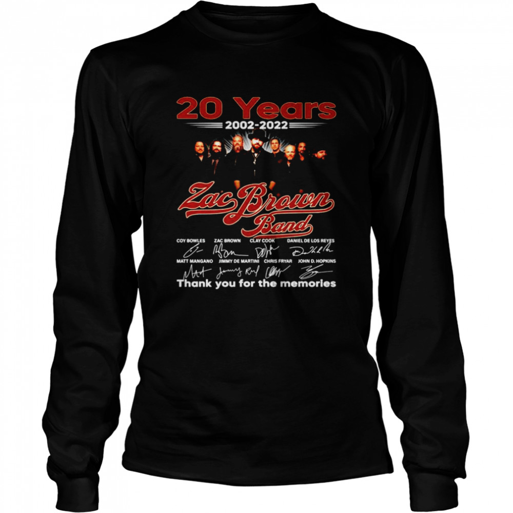 20 Years 2002 2022 Zac Brown Thank You For The Memories Shirt 2 » Cool Gifts for You - Mfamilygift 20 Years 2002 2022 Zac Brown Thank You For The Memories Shirt 2