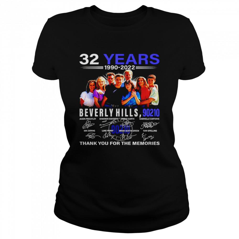 32 Years 1990 2022 Beverly Hills 90210 Signatures Thank You For The Memories Shirt 1 » Cool Gifts for You - Mfamilygift 32 Years 1990 2022 Beverly Hills 90210 Signatures Thank You For The Memories Shirt 1