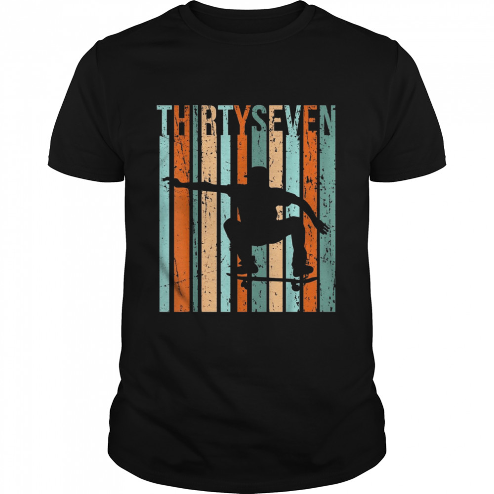 37Th Birthday Skater Boy Skateboarding Skating 37 Old Shirt