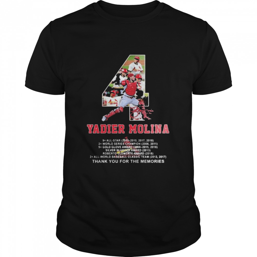 4 Yadier Molina St Louis Cardinals Thank You For The Memories Shirt
