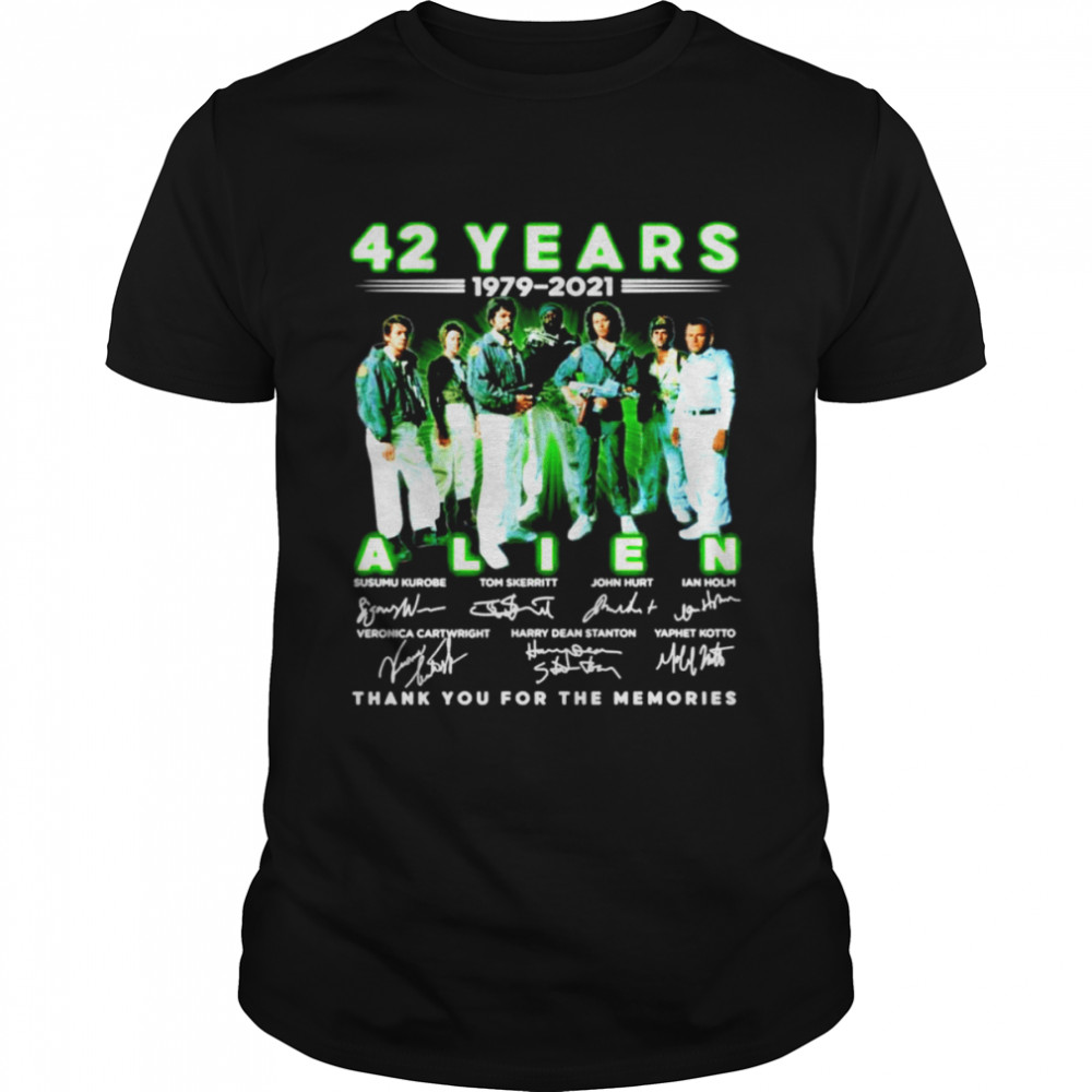 42 Years 1979-2021 Alien Signatures Thank You For The Memories Shirt
