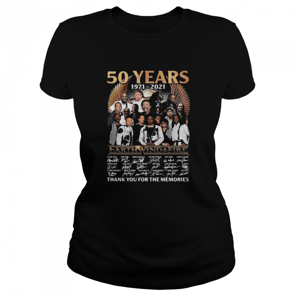 50 Years 1971-2021 Earth Wind And Fire Thank You For The Memories Signatures Shirt 1 » Cool Gifts for You - Mfamilygift 50 Years 1971-2021 Earth Wind And Fire Thank You For The Memories Signatures Shirt 1