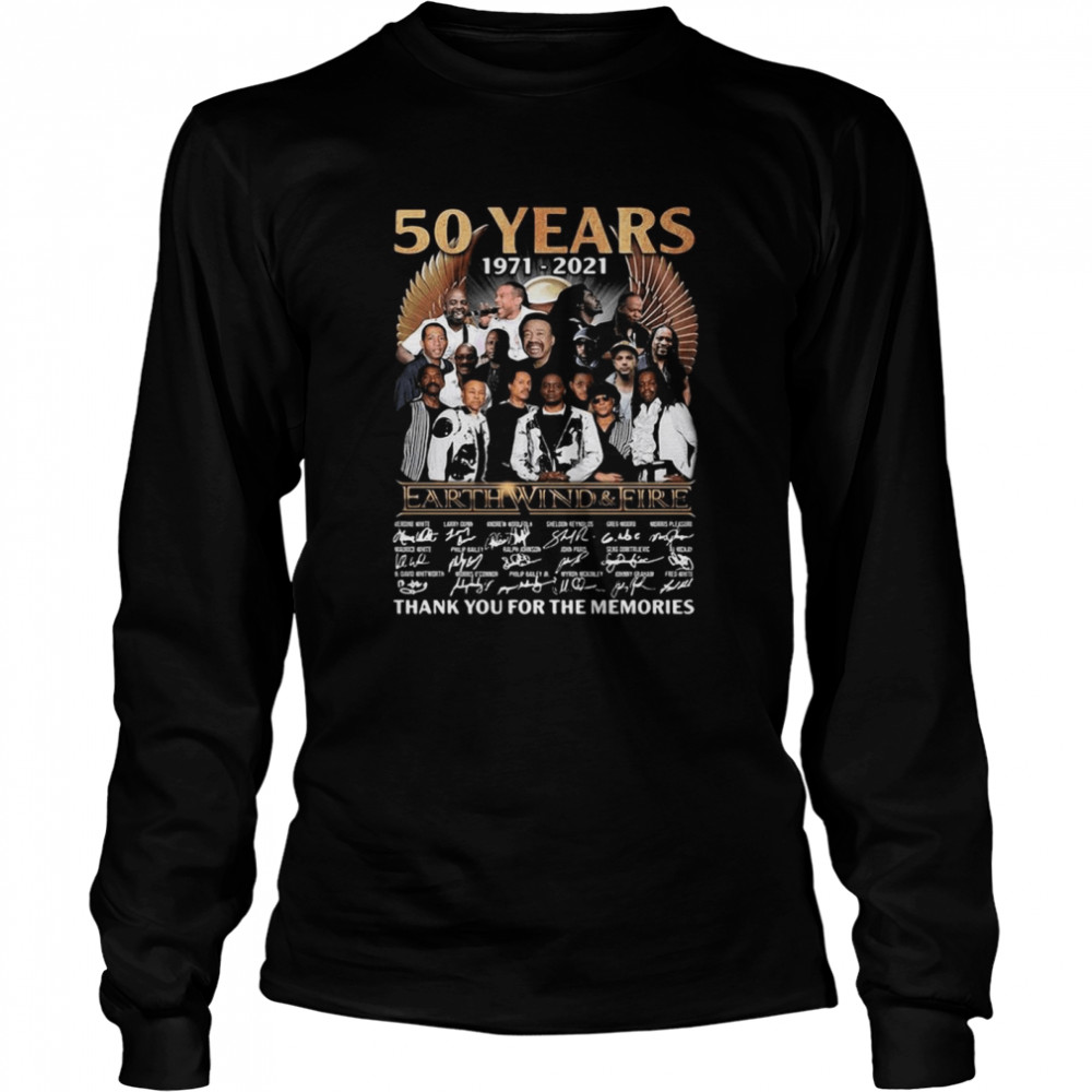50 Years 1971-2021 Earth Wind And Fire Thank You For The Memories Signatures Shirt 2 » Cool Gifts for You - Mfamilygift 50 Years 1971-2021 Earth Wind And Fire Thank You For The Memories Signatures Shirt 2