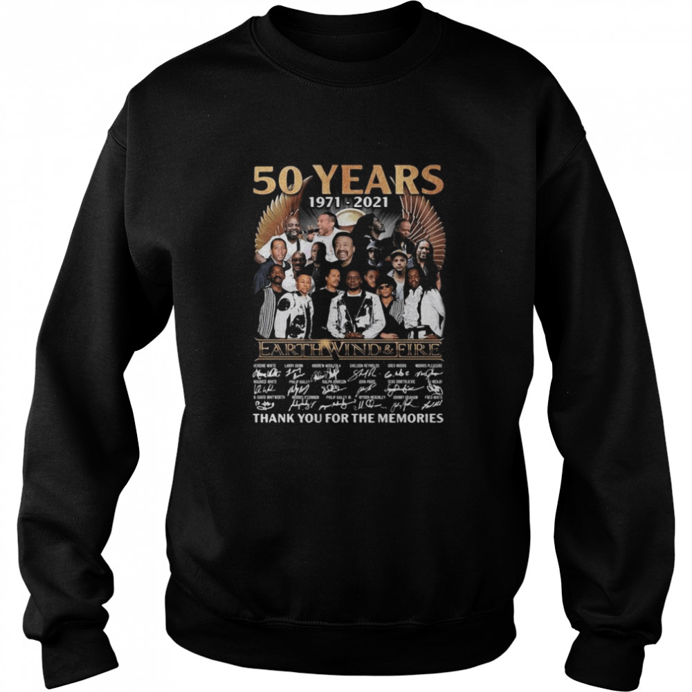 50 Years 1971-2021 Earth Wind And Fire Thank You For The Memories Signatures Shirt 3 » Cool Gifts for You - Mfamilygift 50 Years 1971-2021 Earth Wind And Fire Thank You For The Memories Signatures Shirt 3