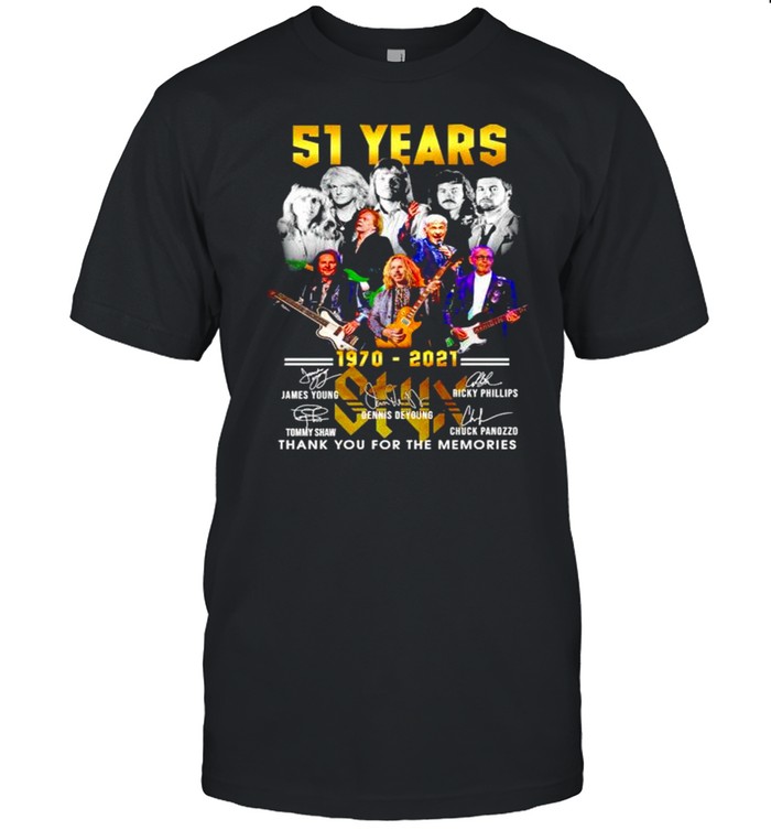 51 Years 1970 2021 Styx Thank You For The Memories Shirt