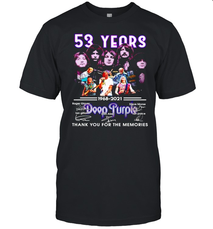 53 Years Deep Purple 1968 2021 Thank You For The Memories Shirt