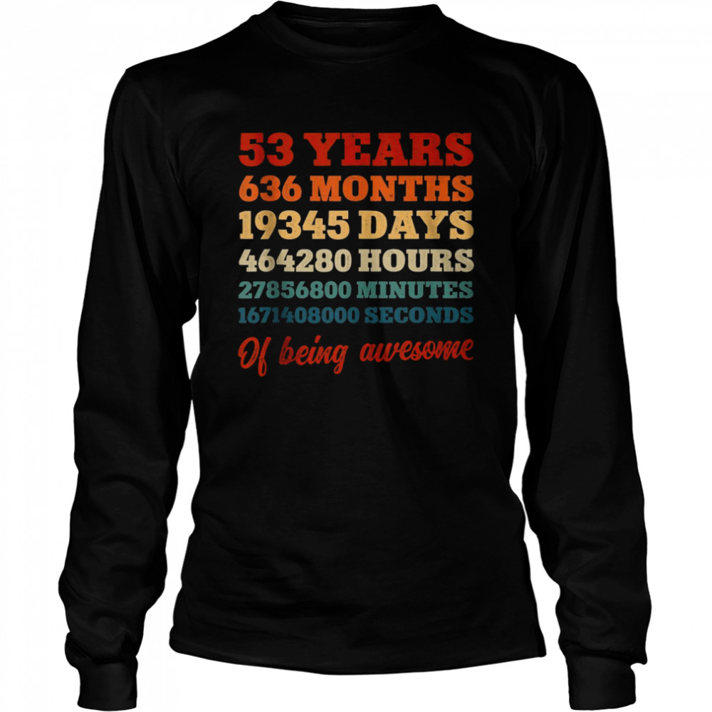 53 Years Of Being Awesome 53Th Birthday Decorations Party Shirt 2 » Cool Gifts for You - Mfamilygift 53 Years Of Being Awesome 53Th Birthday Decorations Party Shirt 2