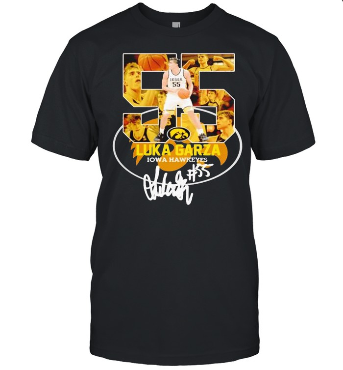 55 Luka Garza Iowa Hawkeyes Signature Shirt