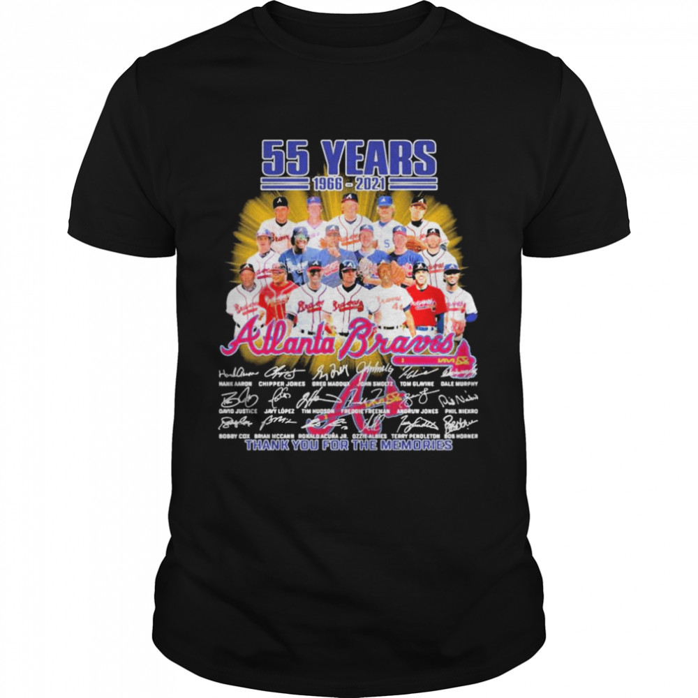 55 Years 1966 2021 Atlanta Braves Thank You For The Memories Signatures Shirt 55 Years 1966 2021 Atlanta Braves Thank You For The Memories Signatures Shirt