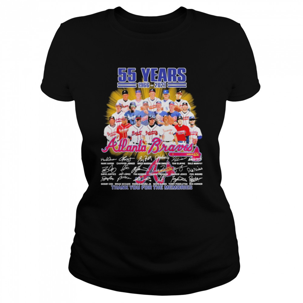 55 Years 1966 2021 Atlanta Braves Thank You For The Memories Signatures Shirt 1 » Cool Gifts for You - Mfamilygift 55 Years 1966 2021 Atlanta Braves Thank You For The Memories Signatures Shirt 1