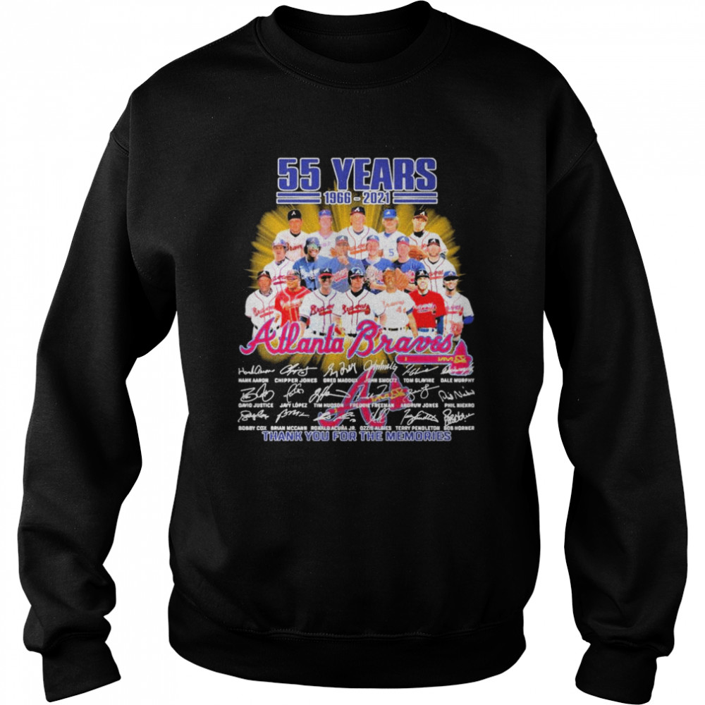55 Years 1966 2021 Atlanta Braves Thank You For The Memories Signatures Shirt 3 » Cool Gifts for You - Mfamilygift 55 Years 1966 2021 Atlanta Braves Thank You For The Memories Signatures Shirt 3
