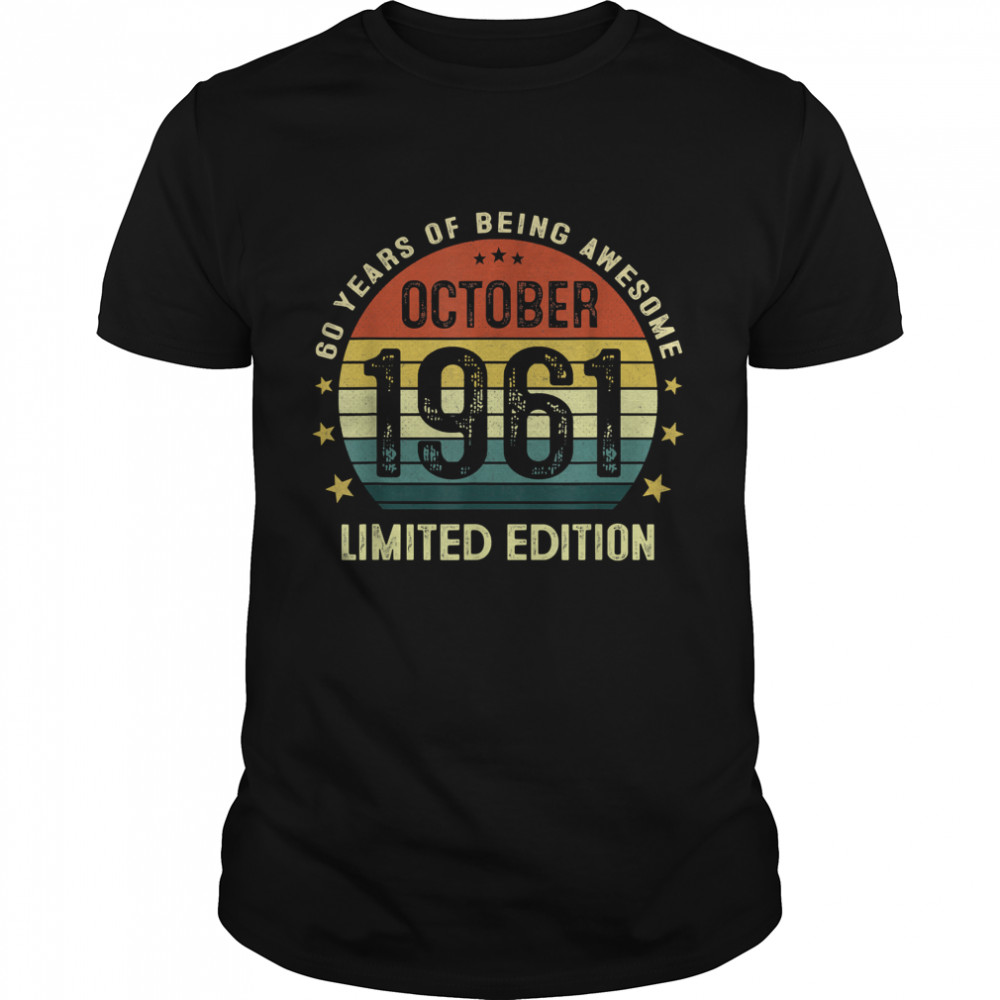 59 Years Old Vintage October 1961 59Th Birthday Shirt 59 Years Old Vintage October 1961 59Th Birthday Shirt