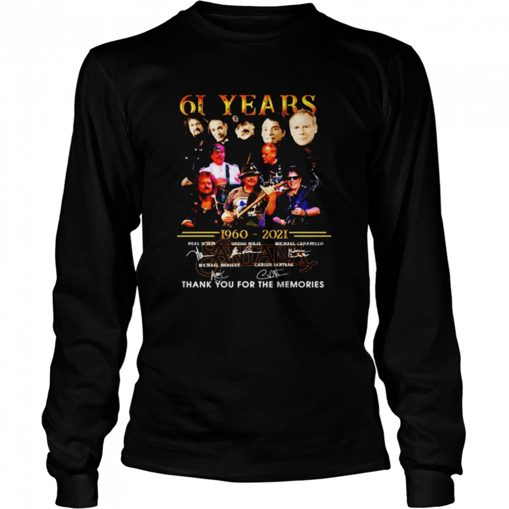 61 Years 1960 2021 Santana Thank You For The Memories Shirt 2 » Cool Gifts for You - Mfamilygift 61 Years 1960 2021 Santana Thank You For The Memories Shirt 2
