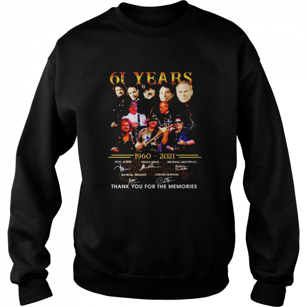 61 Years 1960 2021 Santana Thank You For The Memories Shirt 3 » Cool Gifts for You - Mfamilygift 61 Years 1960 2021 Santana Thank You For The Memories Shirt 3