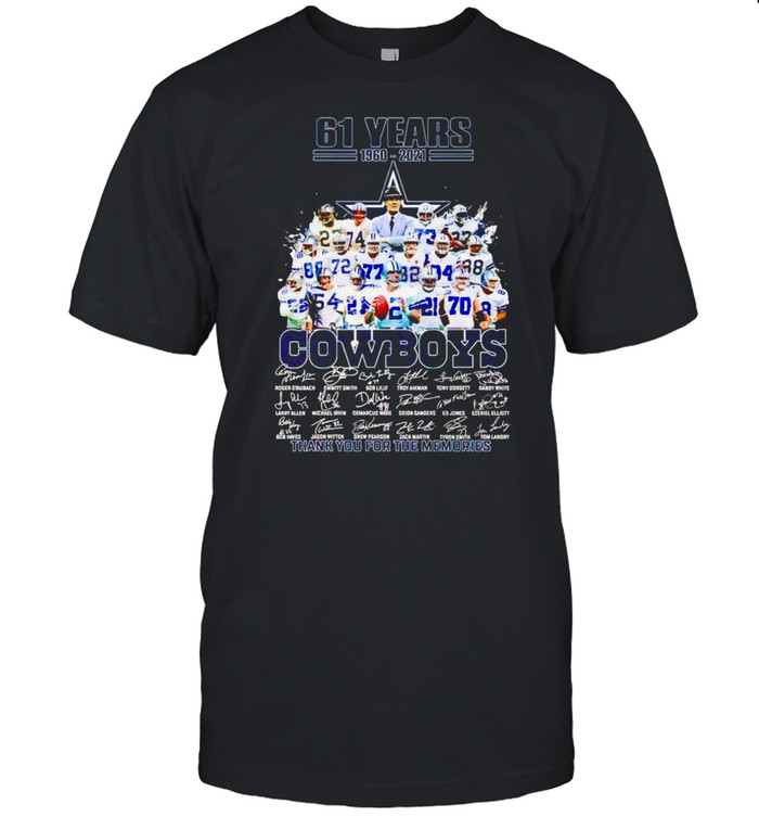 61 Years Cowboys 1960 2021 Thank You For The Memories Shirt 61 Years Cowboys 1960 2021 Thank You For The Memories Shirt