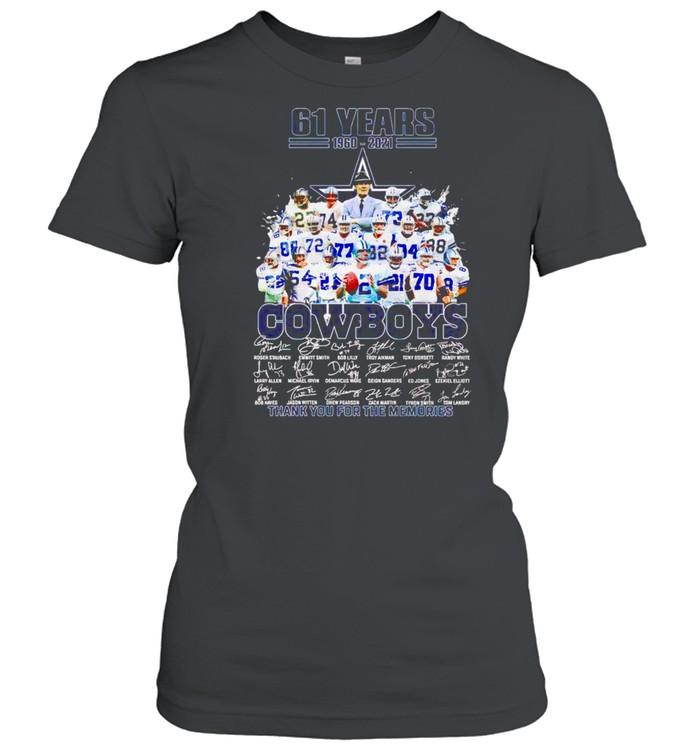 61 Years Cowboys 1960 2021 Thank You For The Memories Shirt 1 » Cool Gifts for You - Mfamilygift 61 Years Cowboys 1960 2021 Thank You For The Memories Shirt 1
