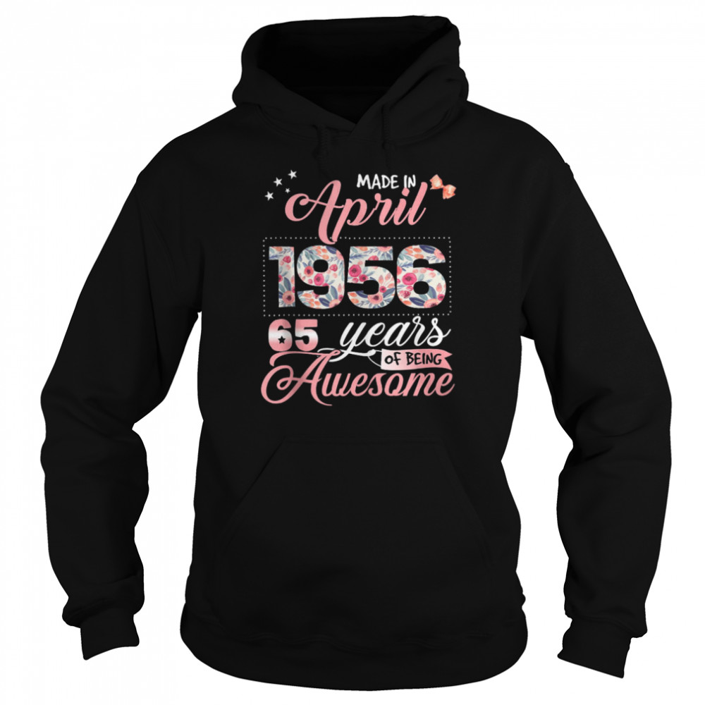 65Th Birthday Floral Born In April 1956 Shirt 4 » Cool Gifts for You - Mfamilygift 65Th Birthday Floral Born In April 1956 Shirt 4