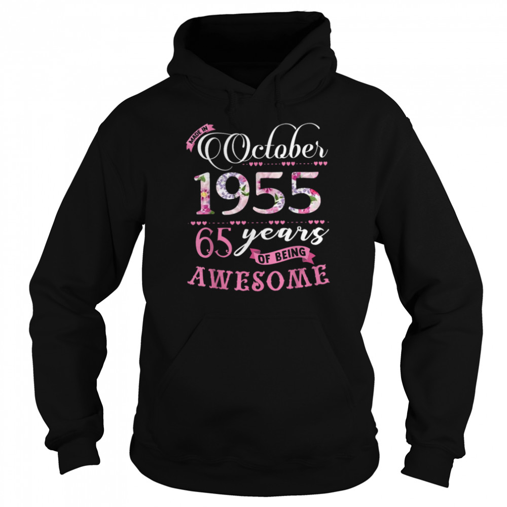 65Th Birthday Floral Born In October 1955 Shirt 4 » Cool Gifts for You - Mfamilygift 65Th Birthday Floral Born In October 1955 Shirt 4