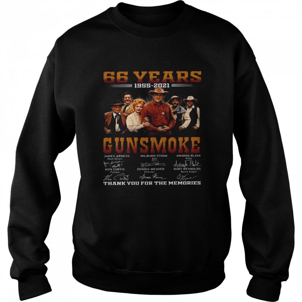 66 Years 1956 2021 Gunsmoke Thank You For The Memories Shirt 3 » Cool Gifts for You - Mfamilygift 66 Years 1956 2021 Gunsmoke Thank You For The Memories Shirt 3