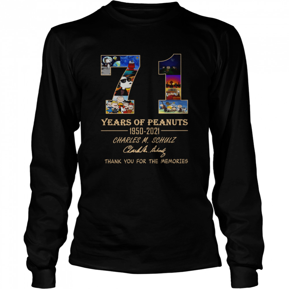 71 Years Of Peanuts 1950 2021 Charles M Schulz Thank You For The Memories Shirt 2 » Cool Gifts for You - Mfamilygift 71 Years Of Peanuts 1950 2021 Charles M Schulz Thank You For The Memories Shirt 2