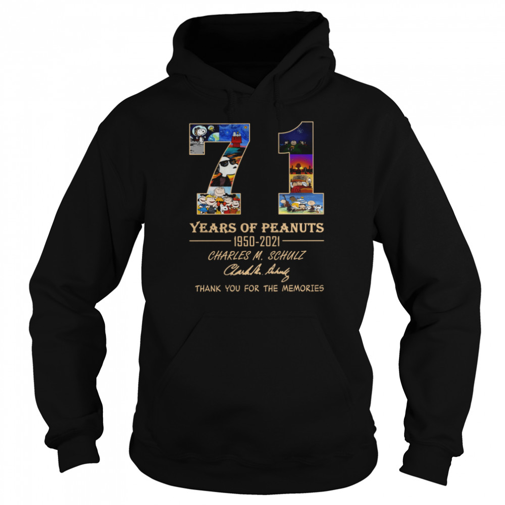 71 Years Of Peanuts 1950 2021 Charles M Schulz Thank You For The Memories Shirt 4 » Cool Gifts for You - Mfamilygift 71 Years Of Peanuts 1950 2021 Charles M Schulz Thank You For The Memories Shirt 4