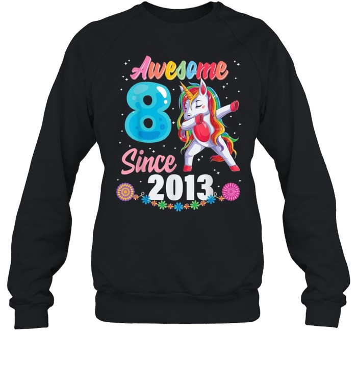 8 Year Old Girl Birthday Party 8Th Awesome Dabbing Unicorn Shirt 3 » Cool Gifts for You - Mfamilygift 8 Year Old Girl Birthday Party 8Th Awesome Dabbing Unicorn Shirt 3