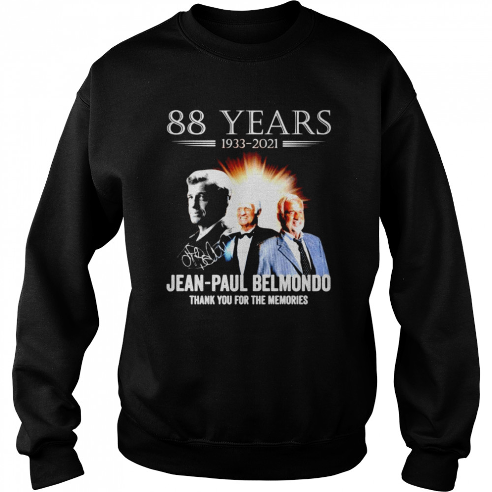 88 Years 1933-2021 Jean-Paul Belmondo Thank You For The Memories Shirt 3 » Cool Gifts for You - Mfamilygift 88 Years 1933-2021 Jean-Paul Belmondo Thank You For The Memories Shirt 3