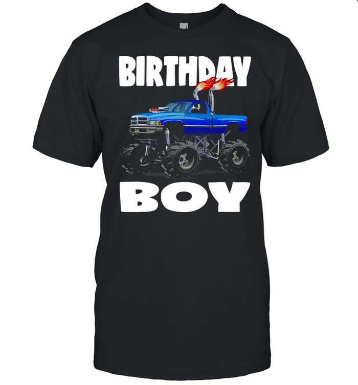 Birthday Boy Fire Monster Truck Party Kids Boys T-Shirt Birthday Boy Fire Monster Truck Party Kids Boys T-Shirt