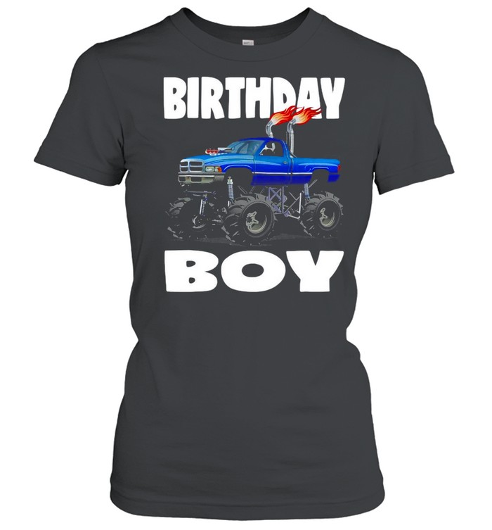 Birthday Boy Fire Monster Truck Party Kids Boys T-Shirt 1 » Cool Gifts for You - Mfamilygift Birthday Boy Fire Monster Truck Party Kids Boys T-Shirt 1