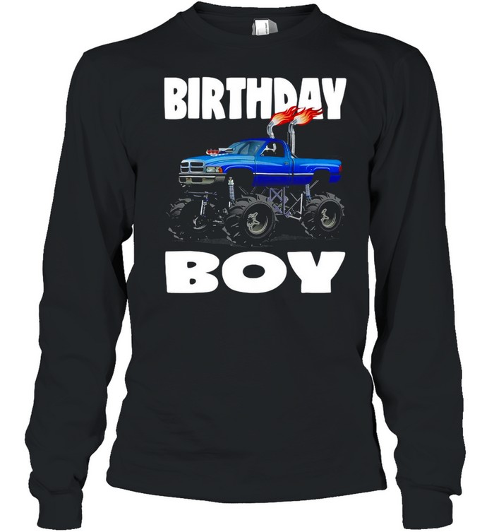 Birthday Boy Fire Monster Truck Party Kids Boys T-Shirt 2 » Cool Gifts for You - Mfamilygift Birthday Boy Fire Monster Truck Party Kids Boys T-Shirt 2
