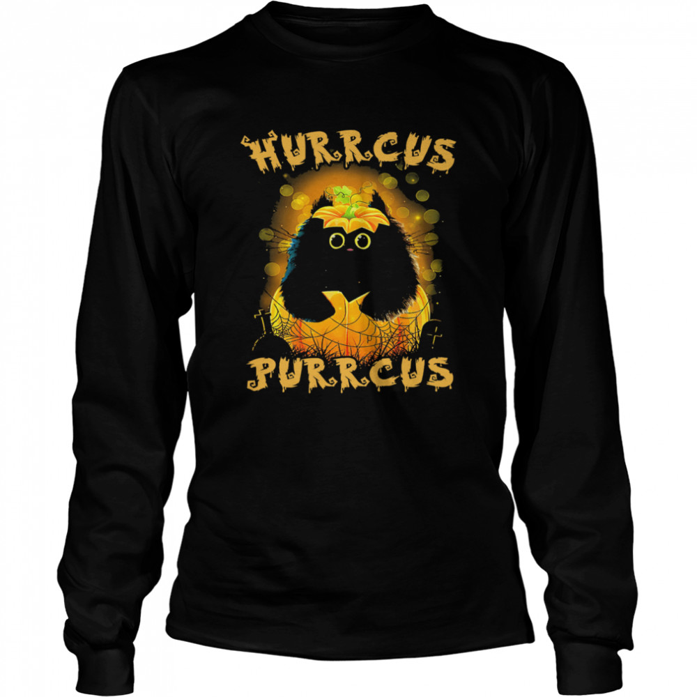 Black Cat Hurrcus Purrcus Halloween Shirt 2 » Cool Gifts for You - Mfamilygift Black Cat Hurrcus Purrcus Halloween Shirt 2