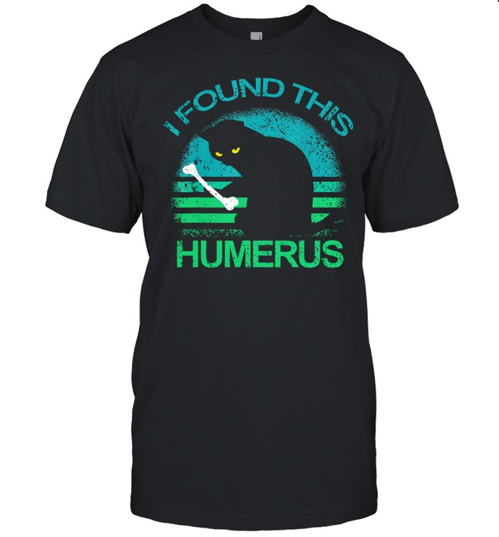 Black Cat I Found This Humerus Vintage Retro Shirt