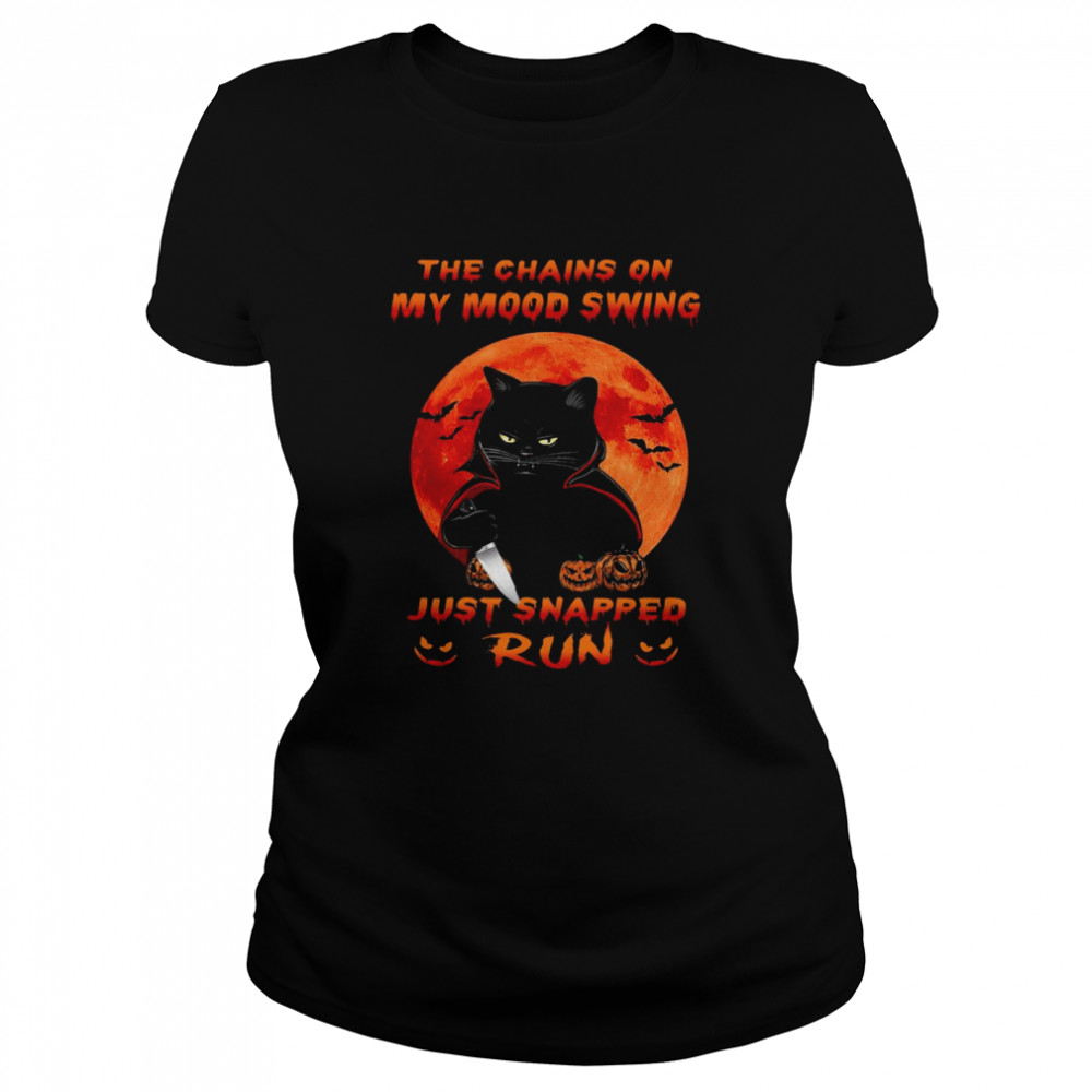 Black Cat The Chains On My Mood Swing Just Snapped Run Halloween Moon Shirt 1 » Cool Gifts for You - Mfamilygift Black Cat The Chains On My Mood Swing Just Snapped Run Halloween Moon Shirt 1