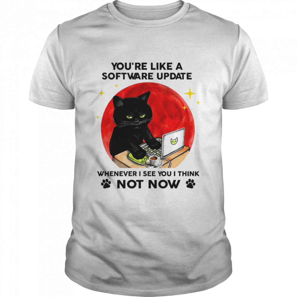 Black Cat Youre Like A Software Update Whenever I See You I Think Not Now Shirt